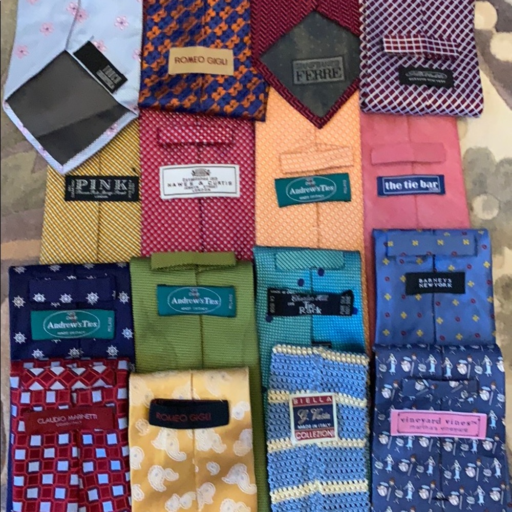 Lot of 16 Ties like Ferre,Gigli,Pink ,Vineyard V